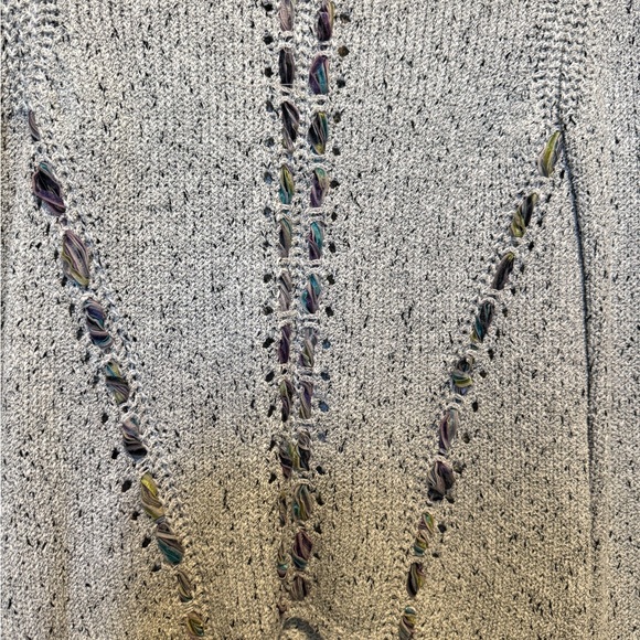 Anthropologie Cream Cardigan with Multicolor Details - Picture 4 of 11